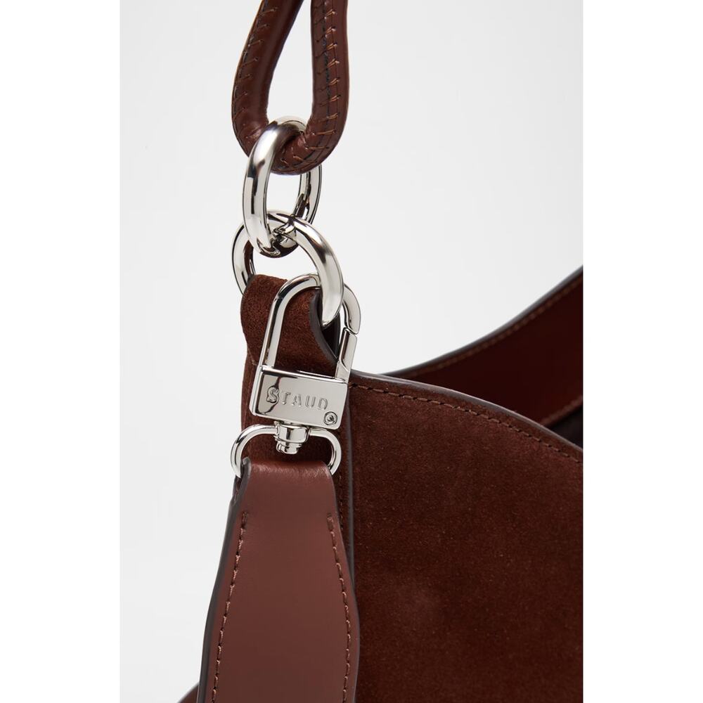 STAUD MEL BAG | MAHOGANY SUEDE SHOULDER BAG, Brand New - Picture 12 of 12